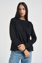 Maglia donna a maniche lunghe nera 11771 NERO SUSY MIX 