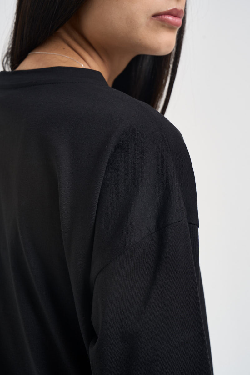 Maglia donna a maniche lunghe nera 11771 NERO SUSY MIX 