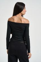 Maglia donna spalle scoperte nera 260805 NERO SUSY MIX 