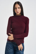 Maglia donna a costine bordeaux 260905 BAROLO SUSY MIX 