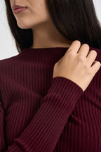 Maglia donna a costine bordeaux 260905 BAROLO SUSY MIX 