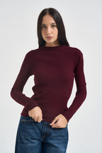 Maglia donna a costine bordeaux 260905 BAROLO SUSY MIX 