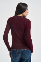 Maglia donna a costine bordeaux 260905 BAROLO SUSY MIX 