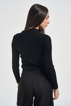 Maglia donna a costine nera 260905 NERO SUSY MIX 