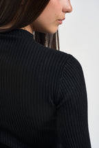 Maglia donna a costine nera 260905 NERO SUSY MIX 