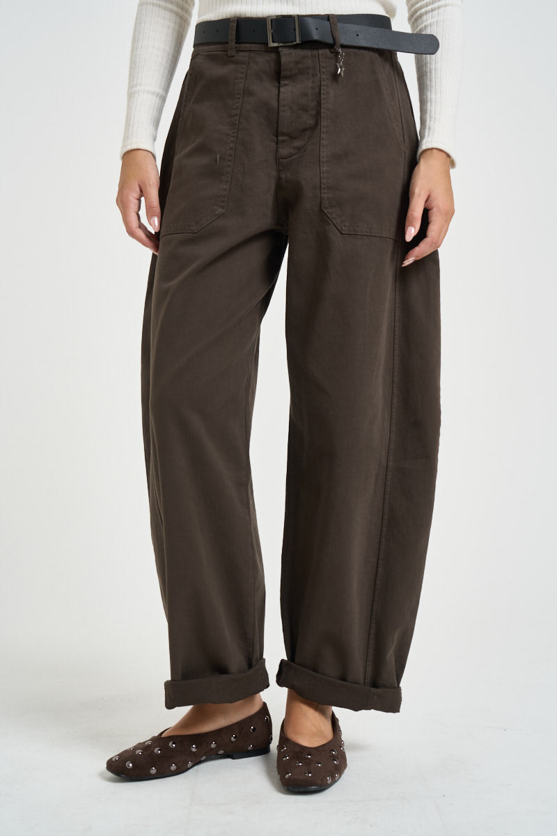 Pantaloni donna balloon marrone 58300P27 MORO SUSY MIX 