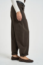 Pantaloni donna balloon marrone 58300P27 MORO SUSY MIX 