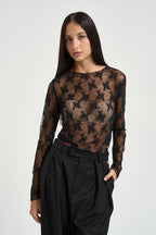 Maglia donna in tulle nera 610997 NERO SUSY MIX 