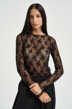 Maglia donna in tulle nera 610997 NERO SUSY MIX 