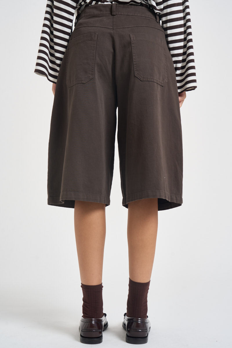 Bermuda donna in denim marrone scuro 61313 MORO SUSY MIX 
