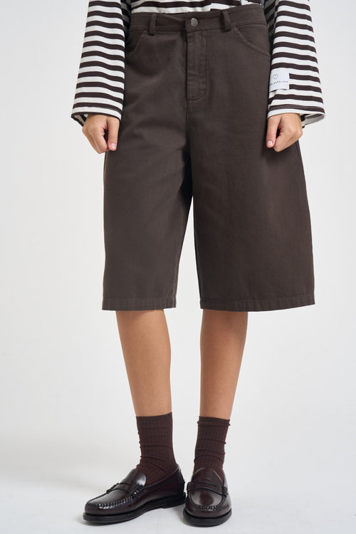 Bermuda donna in denim marrone scuro 61313 MORO SUSY MIX 