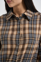 Camicia donna a quadri beige 7077131 COGNAC SUSY MIX 