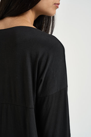 Maglia donna scollo a barca nera - 5