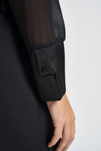 Camicia donna in chiffon con cravatta nera CA1181SM NERO SUSY MIX 