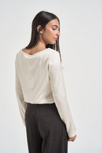 Blusa donna satinata manica lunga burro E651BU BURRO SUSY MIX 