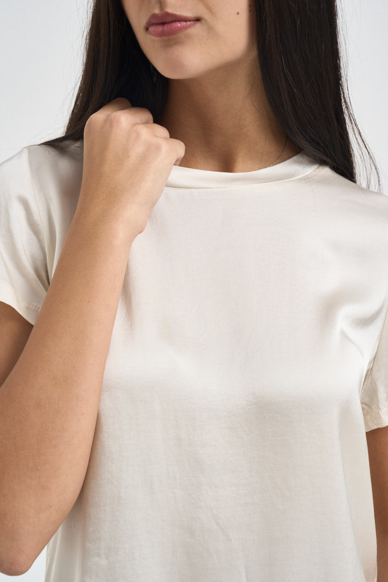 T-shirt donna effetto seta burro FA705BU BURRO SUSY MIX 