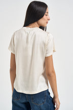 T-shirt donna effetto seta burro FA705BU BURRO SUSY MIX 