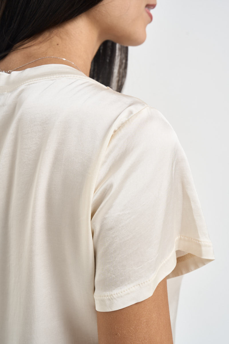 T-shirt donna effetto seta burro FA705BU BURRO SUSY MIX 