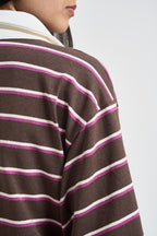T-shirt donna a polo a righe multicolor I266135A MORO SUSY MIX 