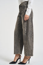 Jeans donna con strass grigi JPAOLAAP51 GRIGIO SUSY MIX 