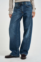 Jeans donna wide leg blu JPAOLALV097 DENIM SUSY MIX 
