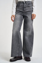 Jeans donna a palazzo grigio slavato JSUSY122 NERO SUSY MIX 
