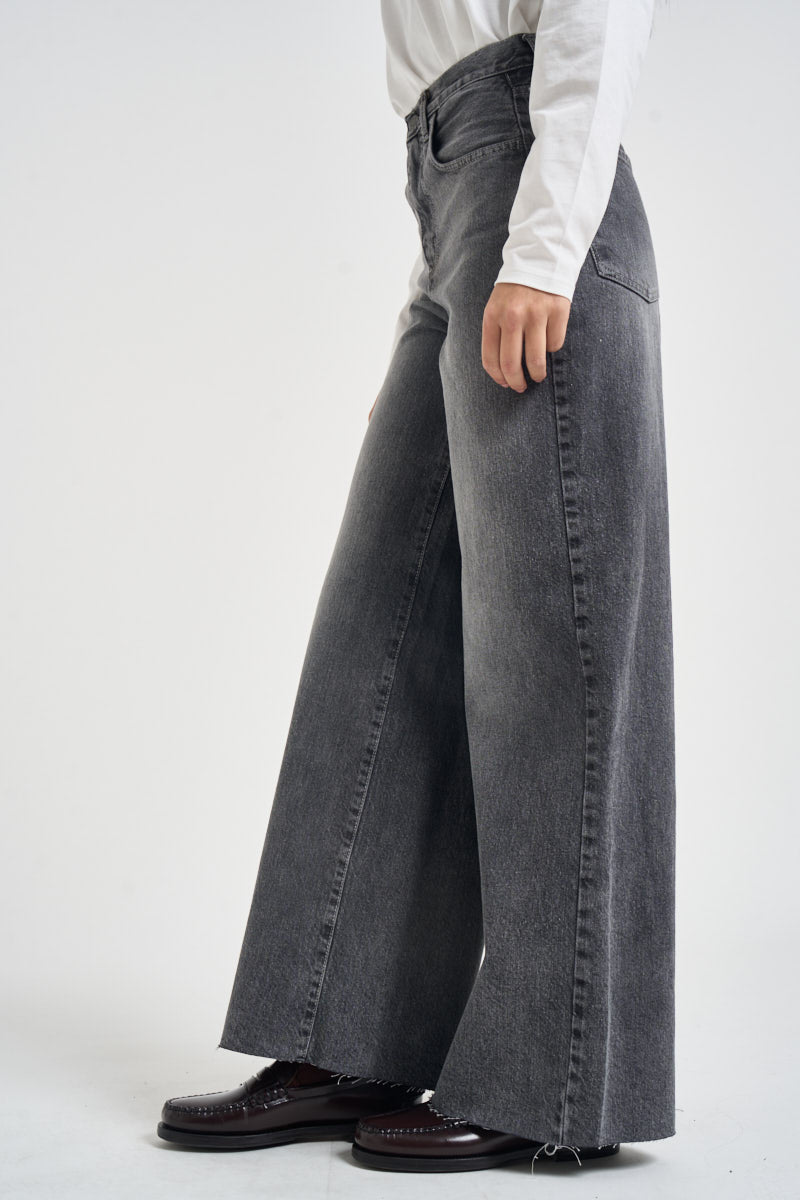 Jeans donna a palazzo grigio slavato JSUSY122 NERO SUSY MIX 