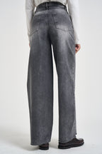 Jeans donna a palazzo grigio slavato JSUSY122 NERO SUSY MIX 
