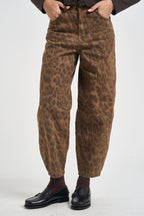 Jeans donna stampa animalier cammello JSUSY124 CAMMELLO SUSY MIX 