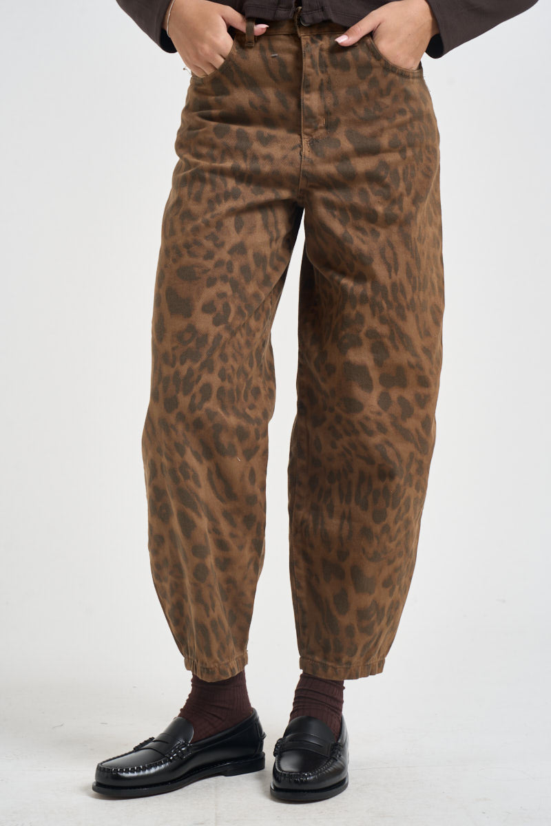 Jeans donna stampa animalier cammello JSUSY124 CAMMELLO SUSY MIX 