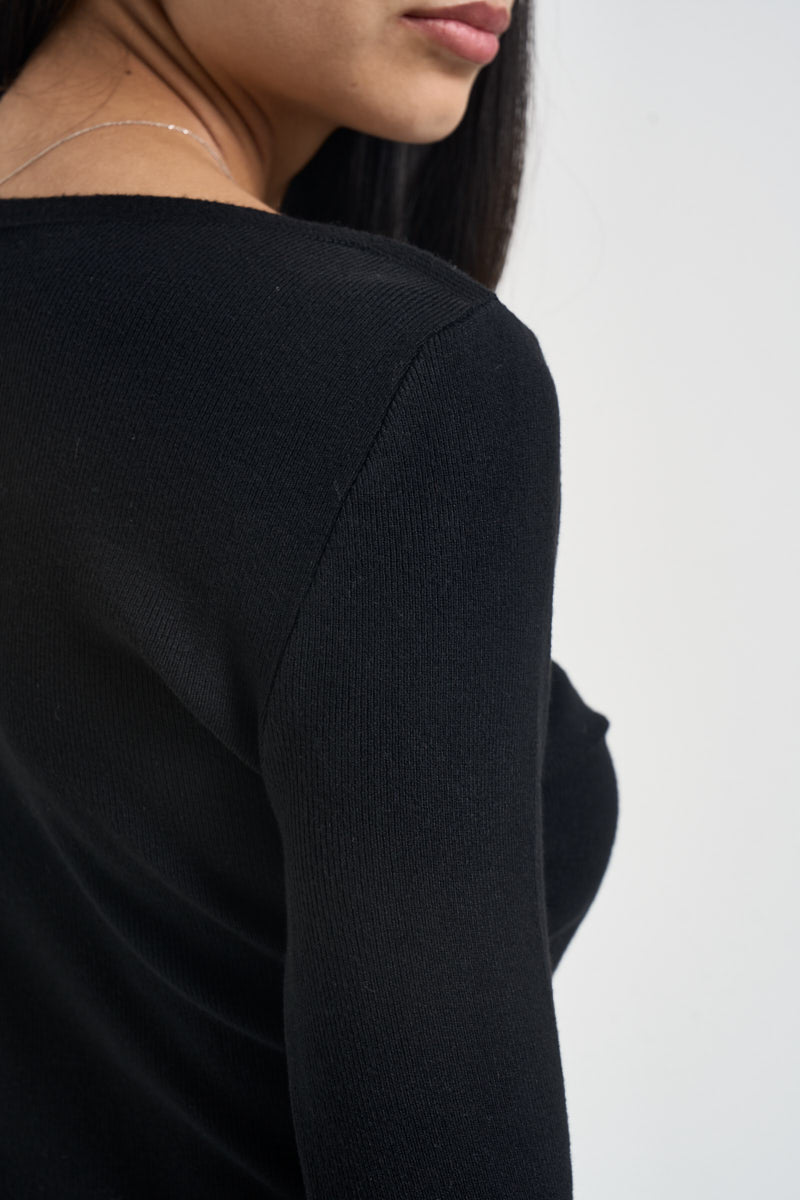 Maglia donna cropped nera M317 NERO SUSY MIX 