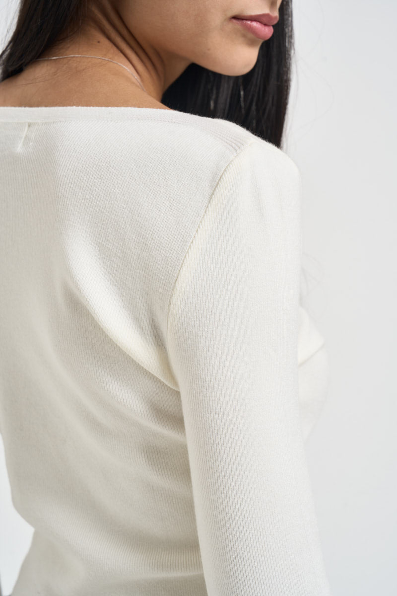 Maglia donna cropped panna M317 PANNA SUSY MIX 