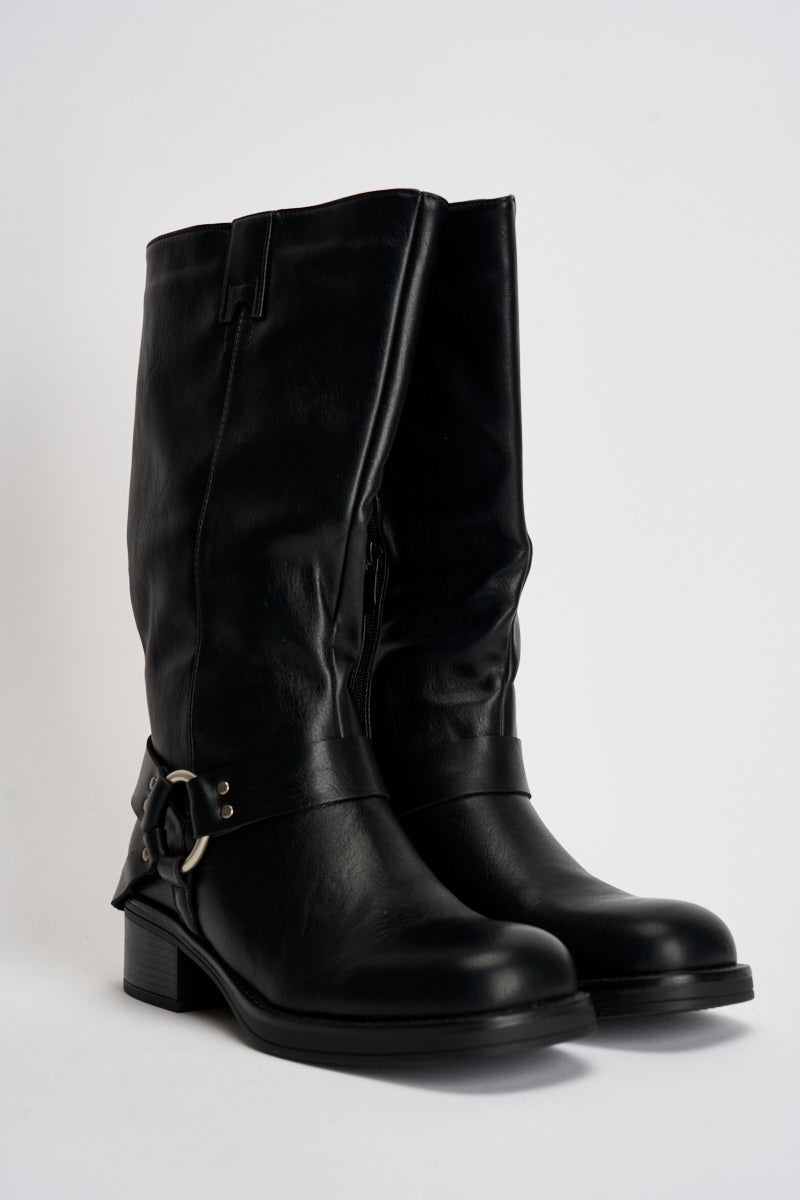 Stivali donna Biker neri MP730 NERO SUSY MIX 
