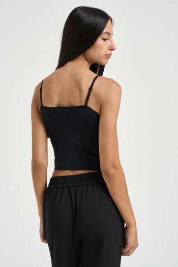 Top bustier donna nero - 3