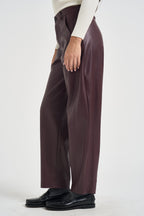 Pantaloni donna in ecopelle bordeaux PP431T10 BAROLO SUSY MIX 