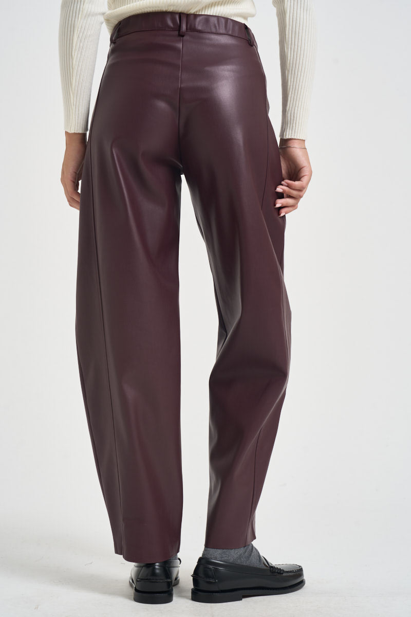 Pantaloni donna in ecopelle bordeaux PP431T10 BAROLO SUSY MIX 