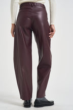 Pantaloni donna in ecopelle bordeaux PP431T10 BAROLO SUSY MIX 