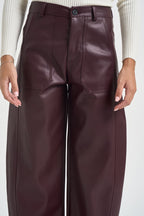 Pantaloni donna in ecopelle bordeaux PP431T10 BAROLO SUSY MIX 
