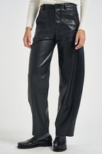 Pantaloni donna in ecopelle neri PP431T10 NERO SUSY MIX 