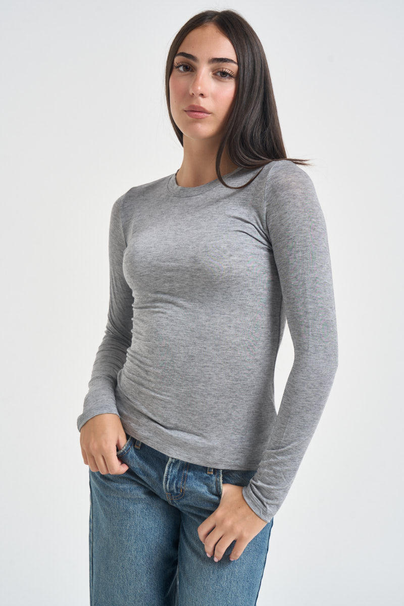 Maglia donna slim fit grigio mélange SH004395 GRIGIO MEL SUSY MIX 