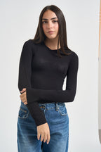 Maglia donna slim fit nera SH004395 NERO SUSY MIX 
