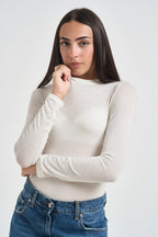 Maglia donna slim fit bianco latte SH004395 PANNA SUSY MIX 