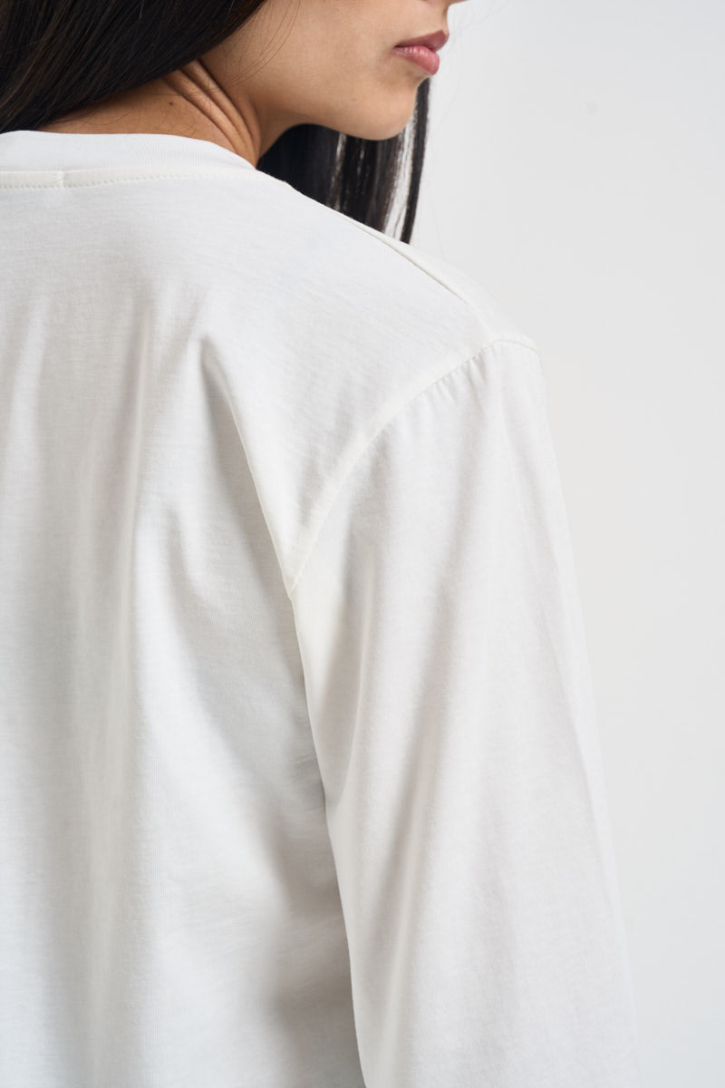 Maglia donna con maniche svasate bianca SH004397 LATTE SUSY MIX 