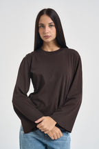Maglia donna con maniche svasate moro SH004397 MORO SUSY MIX 