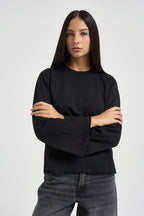 Maglia donna con maniche svasate nera SH004397 NERO SUSY MIX 