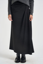 Gonna donna con drappeggio asimmetrico nera SM248A NERO SUSY MIX 