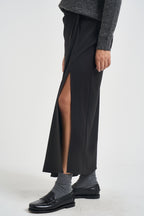Gonna donna con drappeggio asimmetrico nera SM248A NERO SUSY MIX 