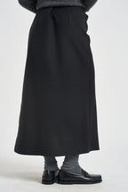 Gonna donna con drappeggio asimmetrico nera SM248A NERO SUSY MIX 