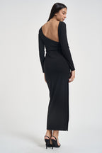 Abito donna lungo con scollo sul retro nero V12686B683 NERO SUSY MIX 