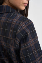 Camicia donna a quadri blu e marrone Y1446U8 BLU SUSY MIX 
